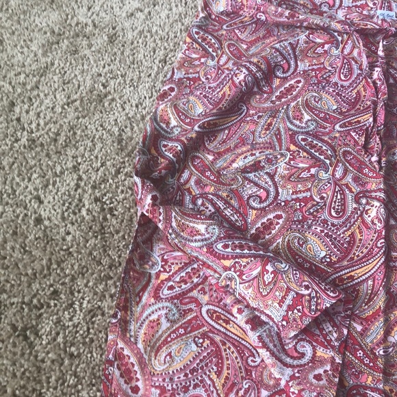 Paisley pink, red, and white drawstring skirt. - Picture 4 of 4